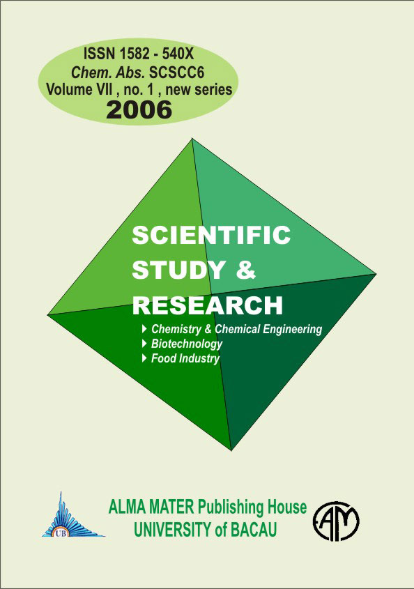 Coperta revistei Scientific Study & Research - Chemistry & Chemical Engineering, Biotechnology, Food Industry
